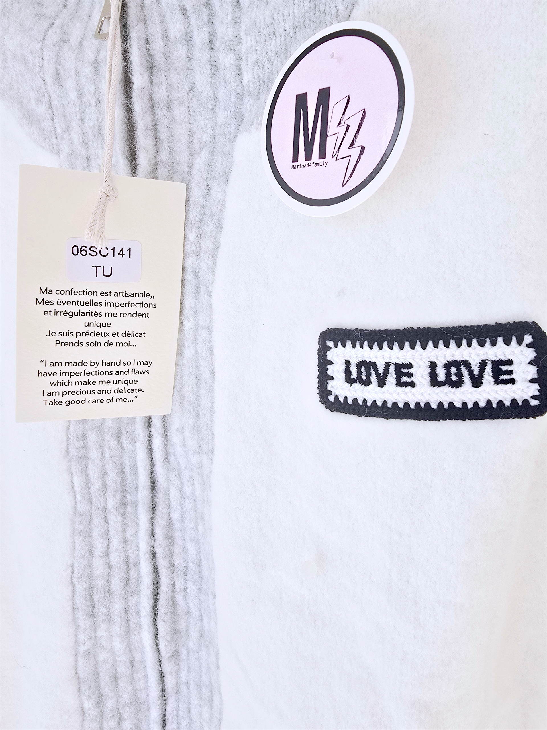 Cardigan blanc à capuche à maille douce et chaude