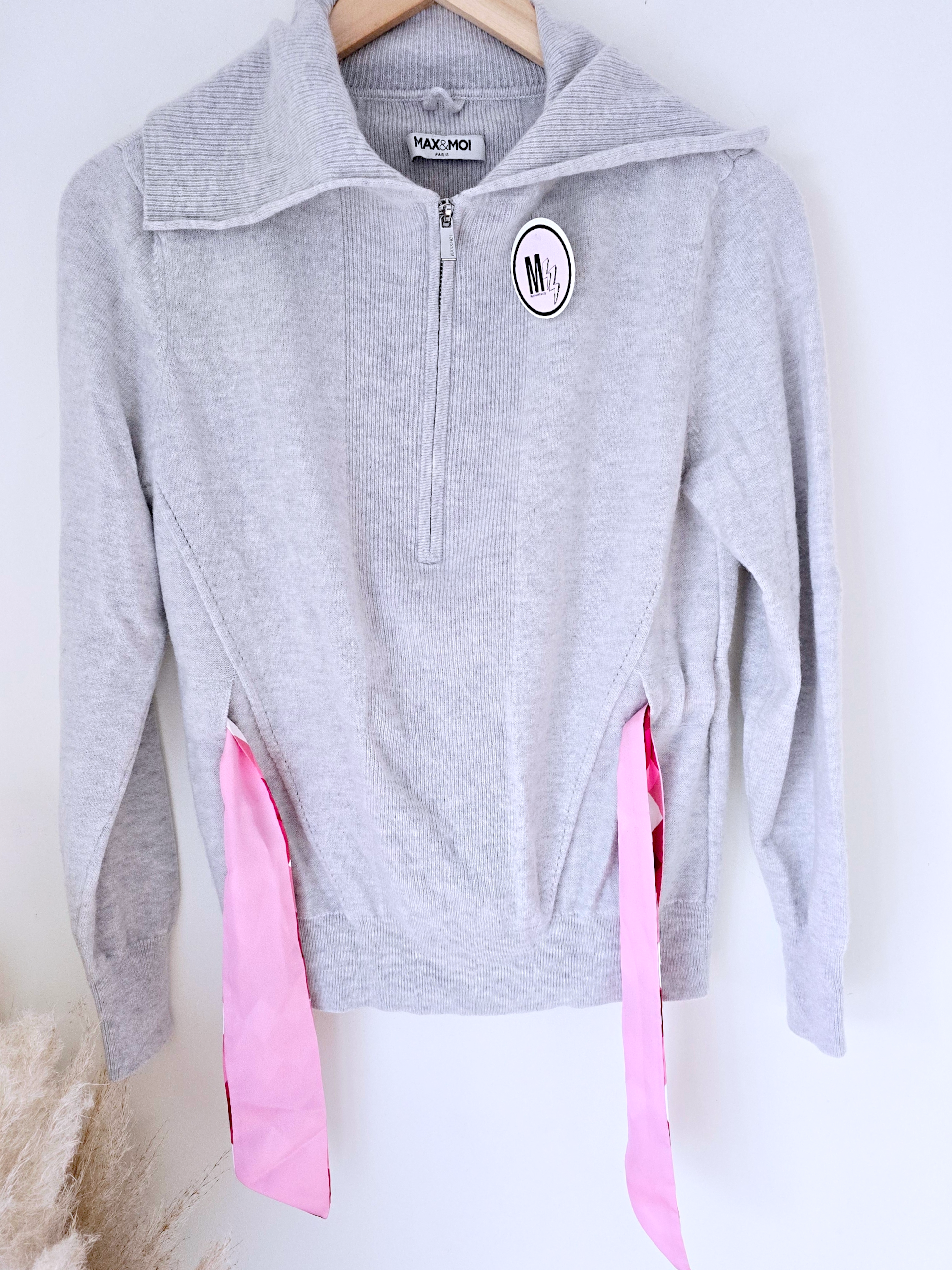 Pull camionneur gris clair en cachemire