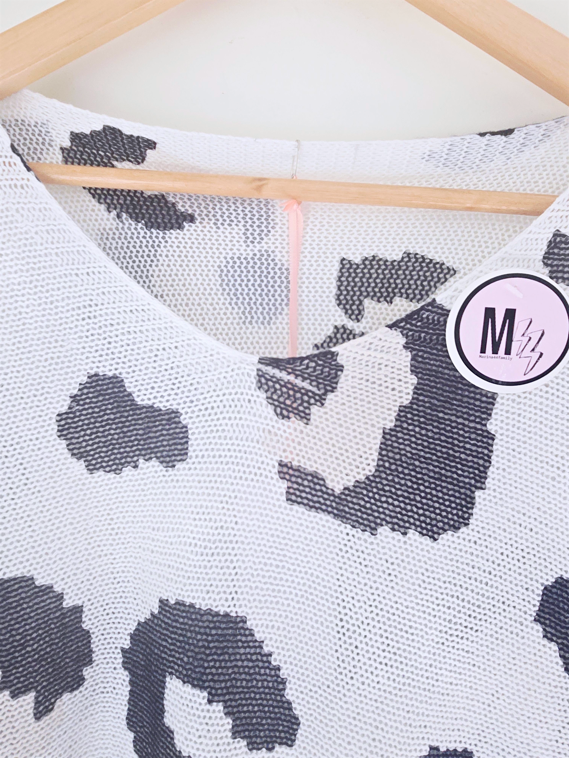 Pull imprimé léopard bleu