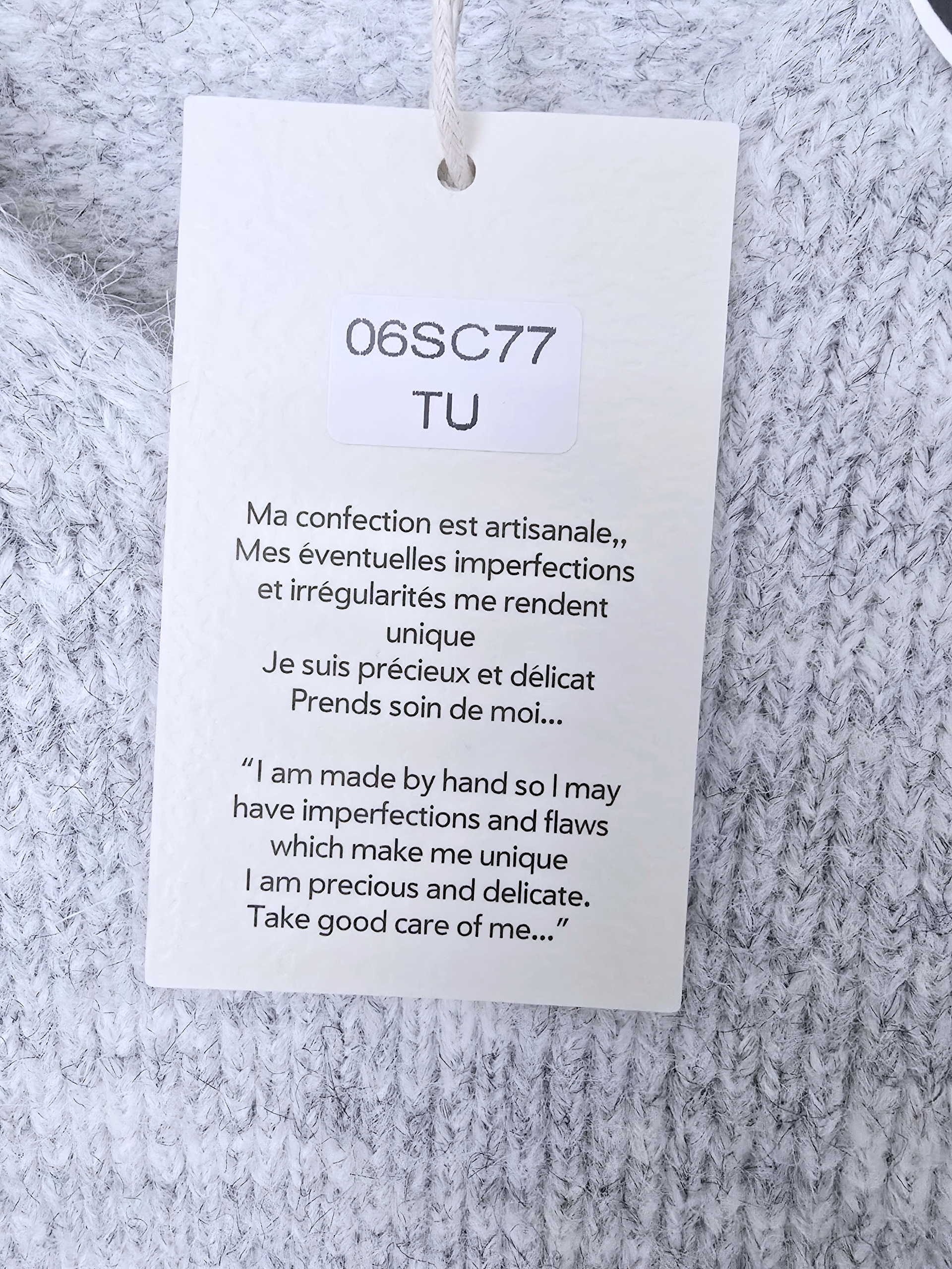 Pull gris chaud à maille douce