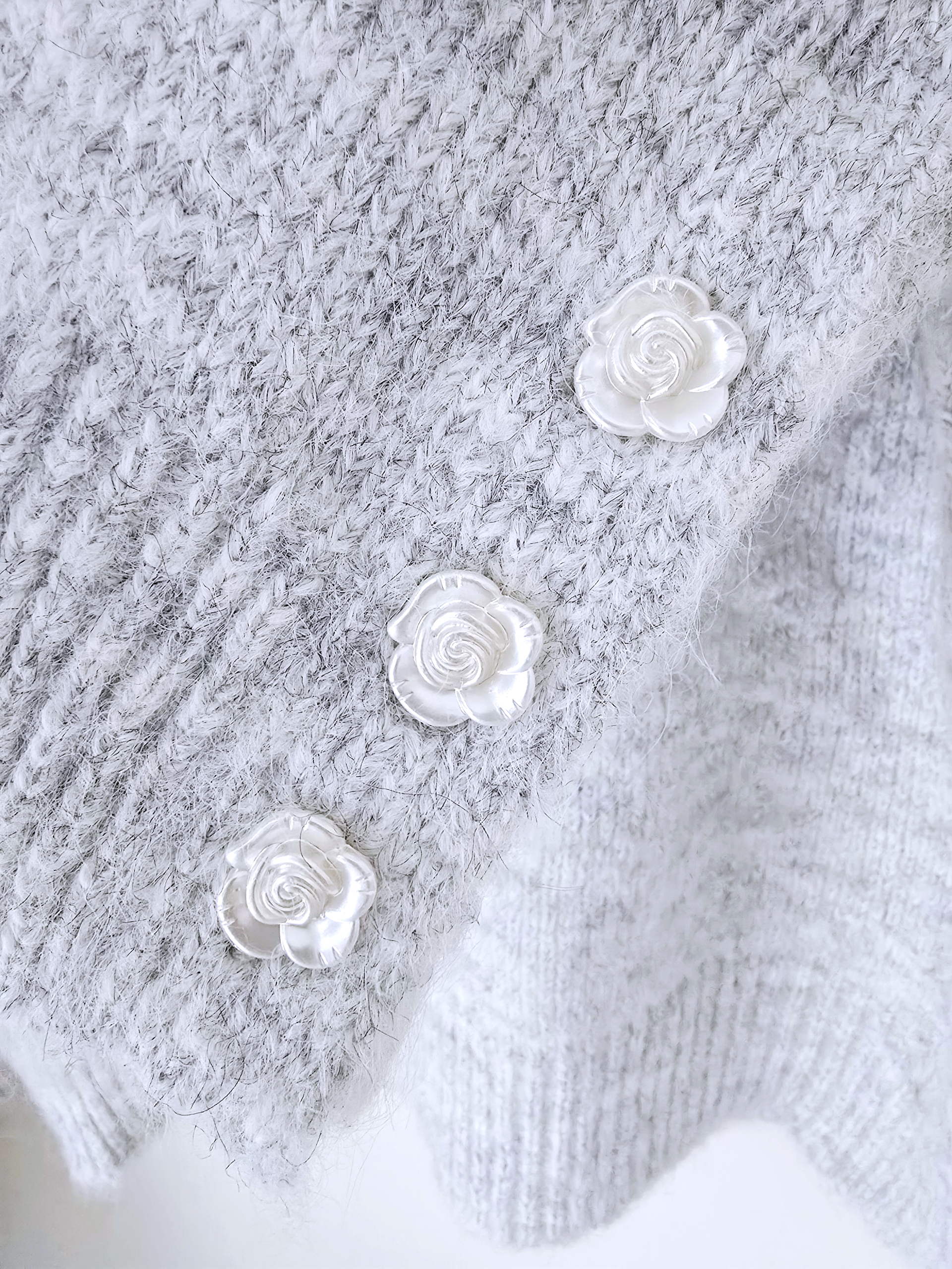 Pull gris chaud à maille douce