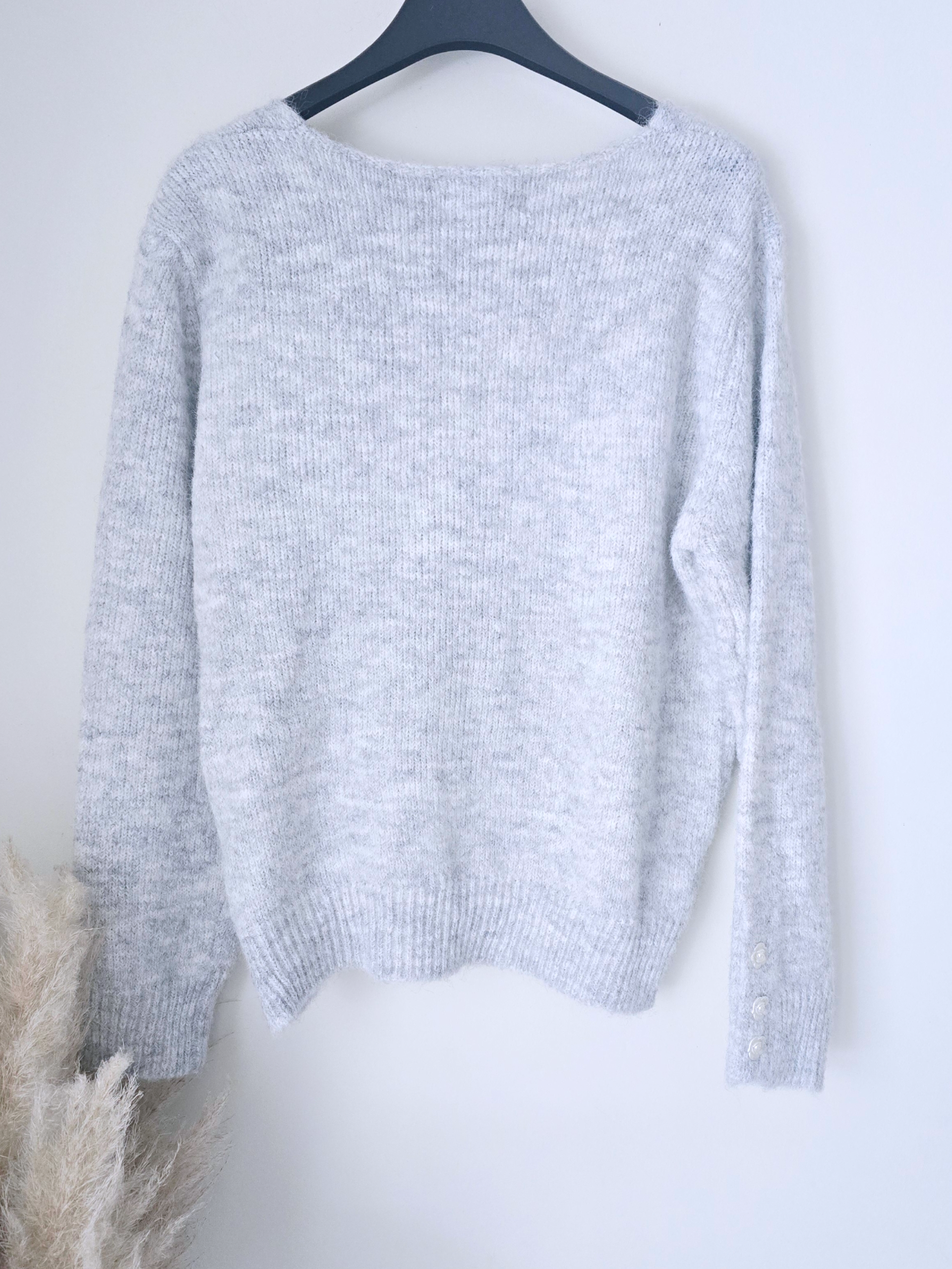 Pull gris chaud à maille douce