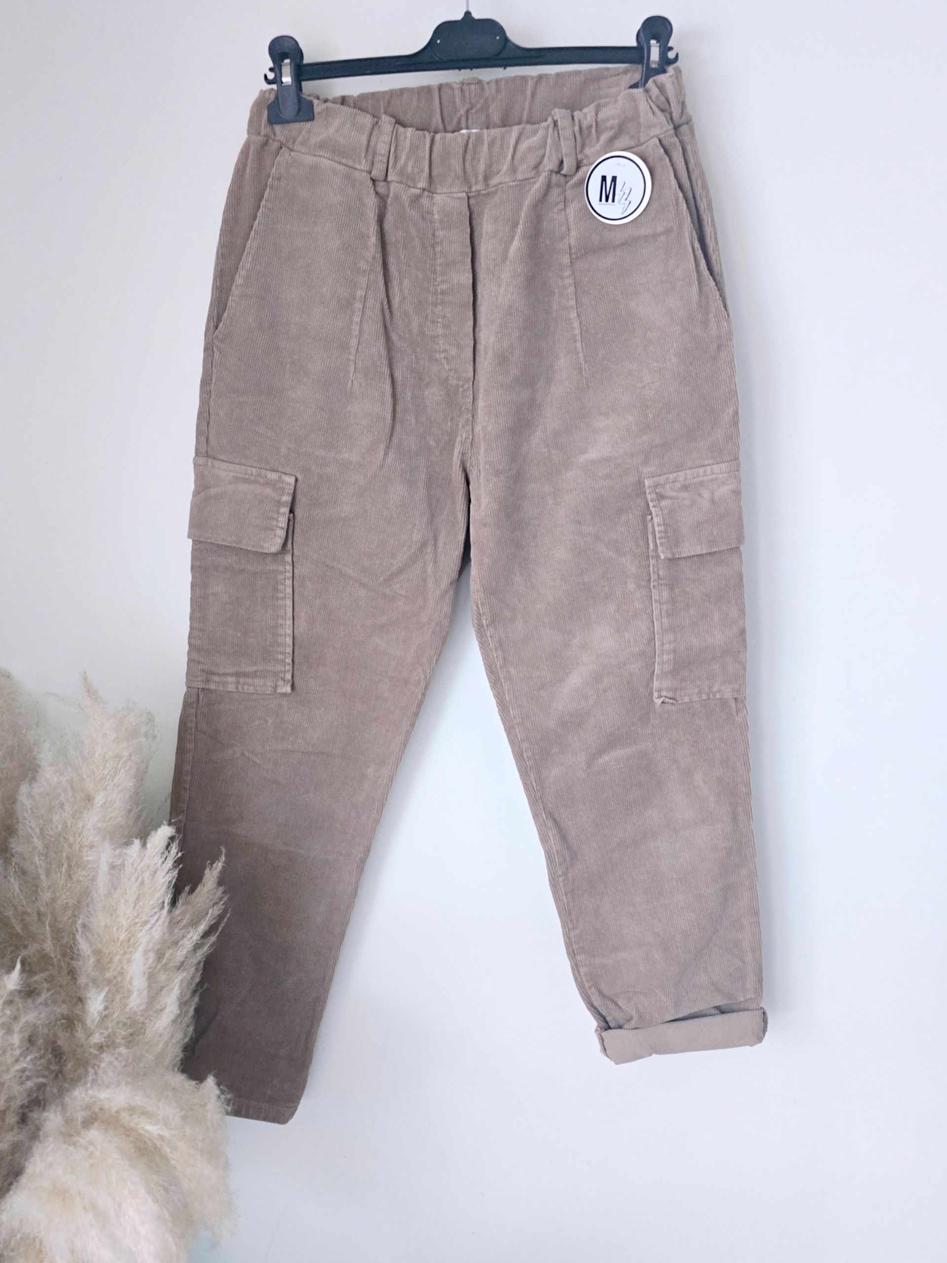 Pantalon cargo velours beige