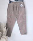Pantalon cargo velours beige