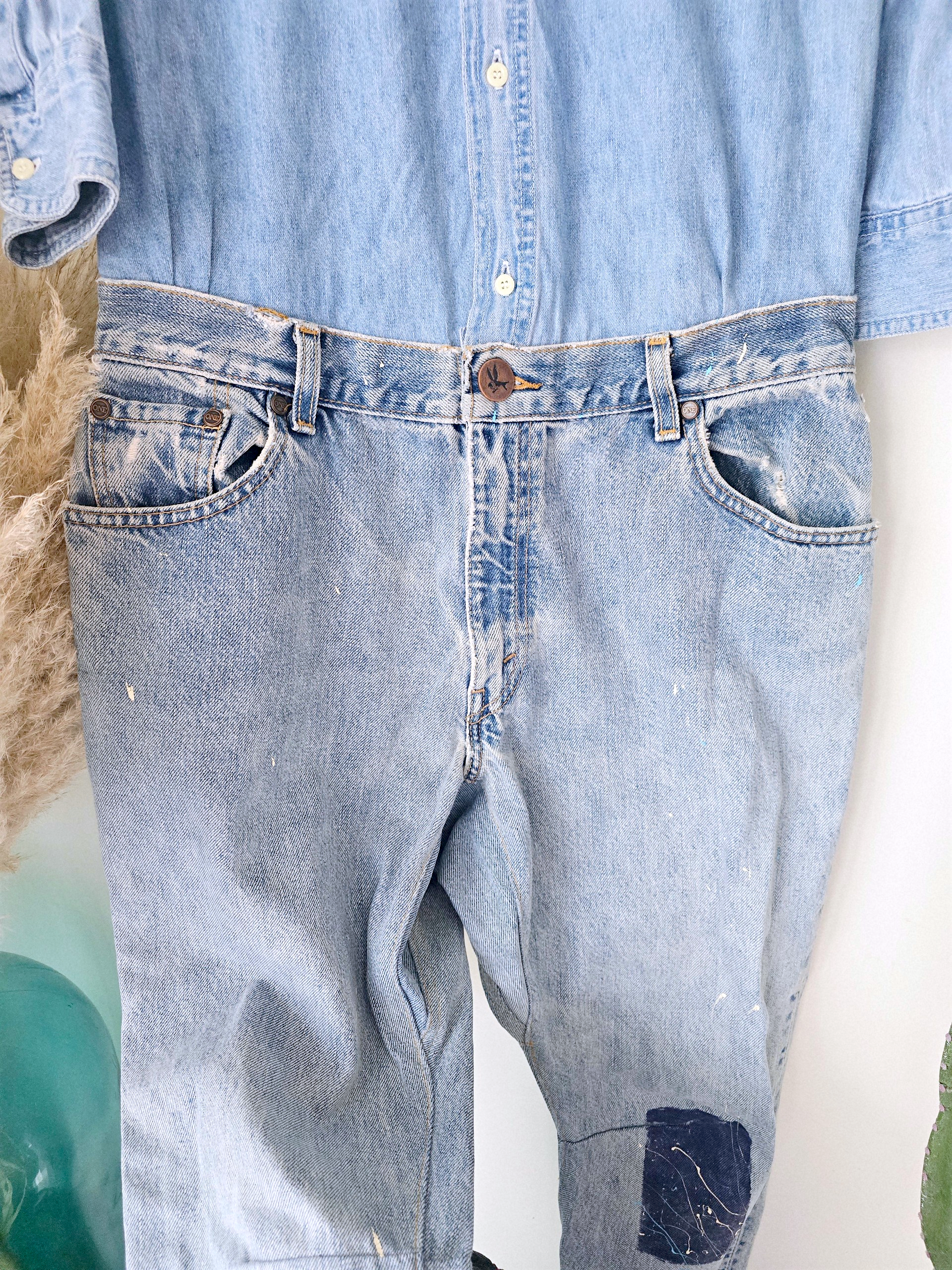 Combinaison en jean boyfriend - 𝐌𝐚𝐫𝐢𝐧𝐚𝟒𝟒𝐟𝐚𝐦𝐢𝐥𝐲