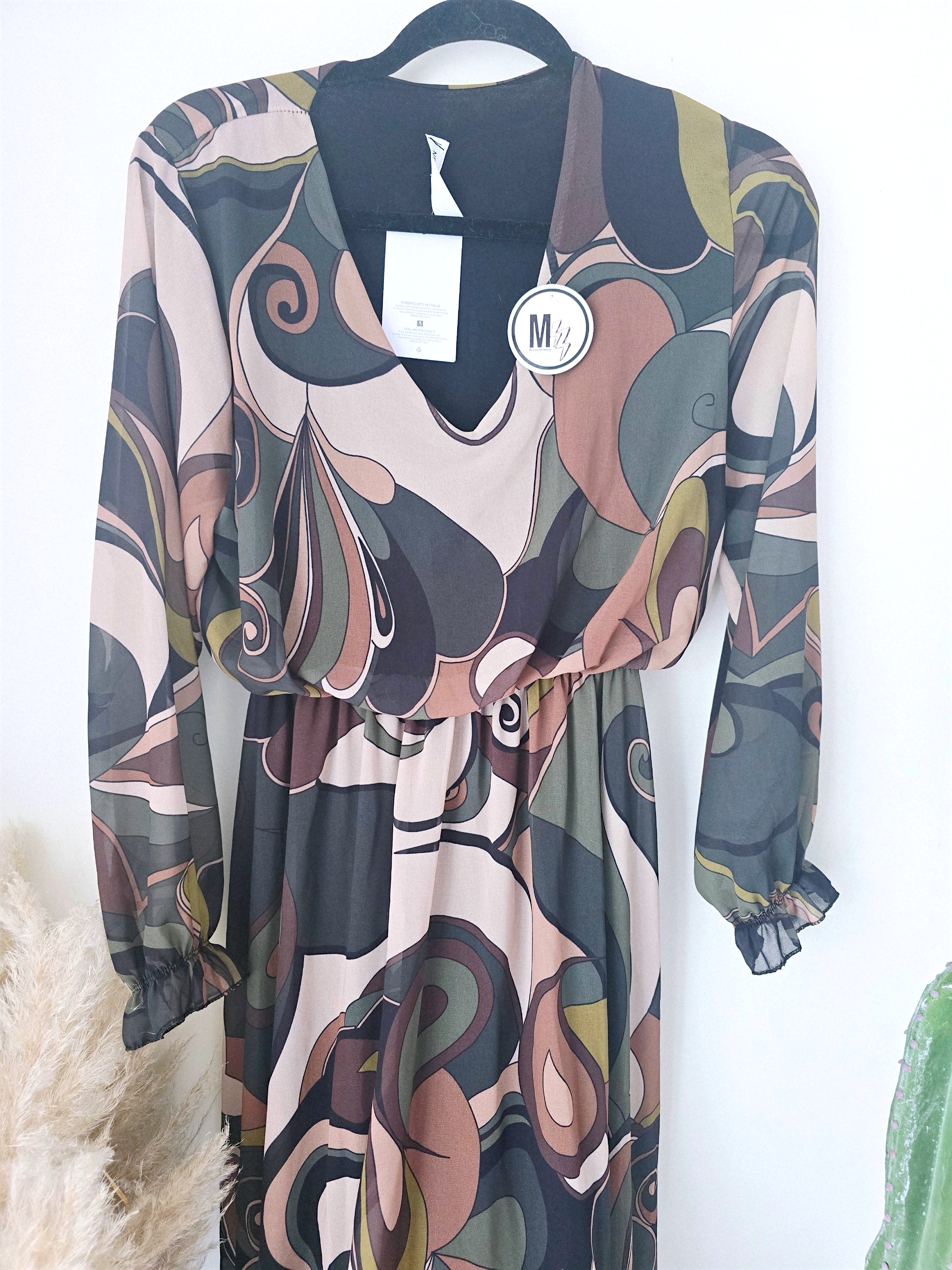 Robe kaki 7/8è à imprimé - 𝐌𝐚𝐫𝐢𝐧𝐚𝟒𝟒𝐟𝐚𝐦𝐢𝐥𝐲