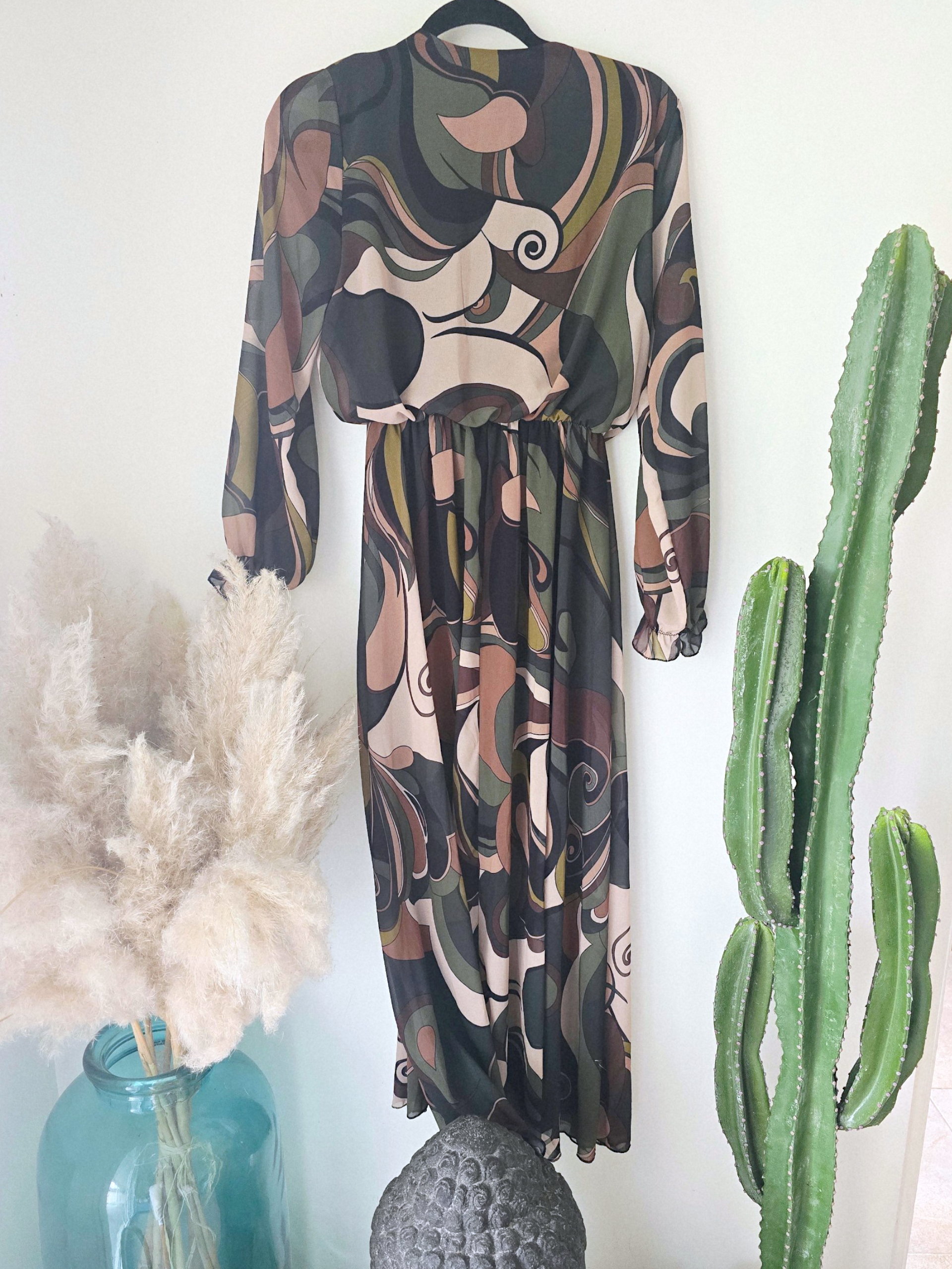 Robe kaki 7/8è à imprimé - 𝐌𝐚𝐫𝐢𝐧𝐚𝟒𝟒𝐟𝐚𝐦𝐢𝐥𝐲