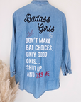 Chemise longue bleue avec inscriptions - 𝐌𝐚𝐫𝐢𝐧𝐚𝟒𝟒𝐟𝐚𝐦𝐢𝐥𝐲