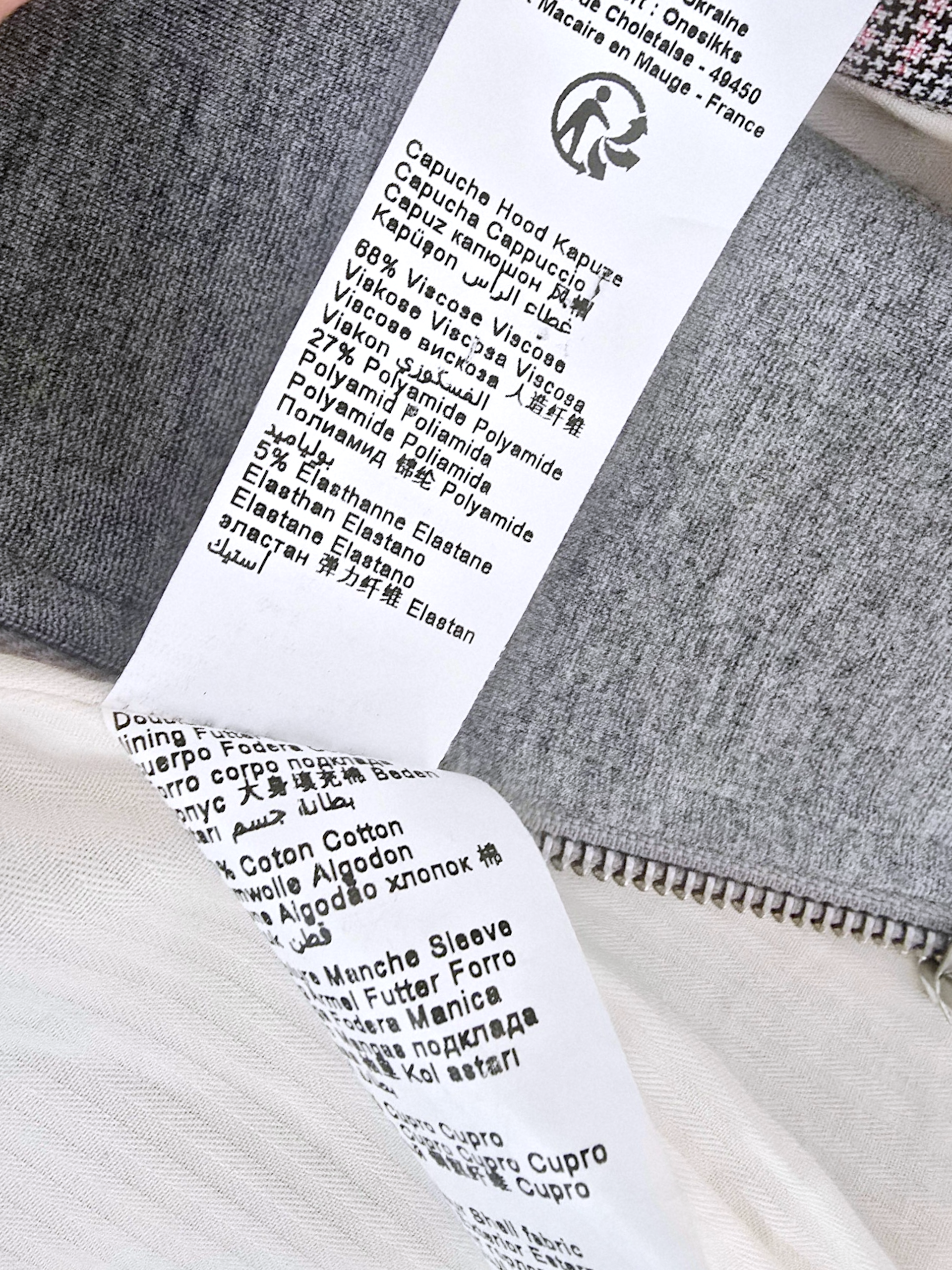 Veste à capuche à imprimé à carreaux - 𝐌𝐚𝐫𝐢𝐧𝐚𝟒𝟒𝐟𝐚𝐦𝐢𝐥𝐲