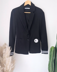 Veste cintrée noire à poignets sweat - 𝐌𝐚𝐫𝐢𝐧𝐚𝟒𝟒𝐟𝐚𝐦𝐢𝐥𝐲