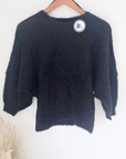 Pull noir ajouré maille poilue - 𝐌𝐚𝐫𝐢𝐧𝐚𝟒𝟒𝐟𝐚𝐦𝐢𝐥𝐲