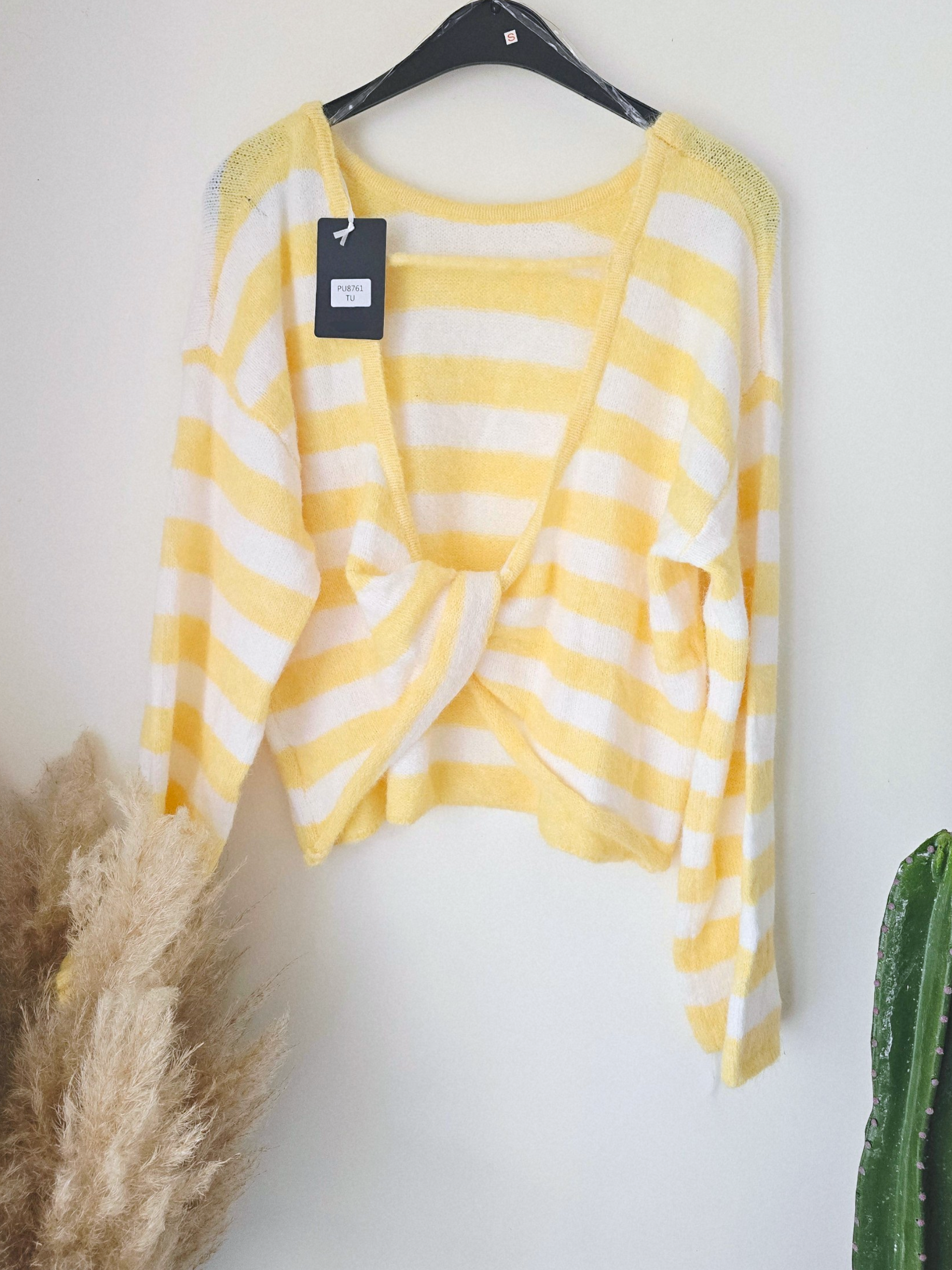 Pull rayé jaune double sens - 𝐌𝐚𝐫𝐢𝐧𝐚𝟒𝟒𝐟𝐚𝐦𝐢𝐥𝐲