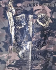 Veste cintrée camouflage kaki avec dessin et inscriptions dorées - 𝐌𝐚𝐫𝐢𝐧𝐚𝟒𝟒𝐟𝐚𝐦𝐢𝐥𝐲