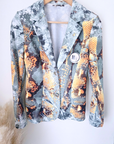 Veste cintrée à imprimé python vert et jaune, munie de strass - 𝐌𝐚𝐫𝐢𝐧𝐚𝟒𝟒𝐟𝐚𝐦𝐢𝐥𝐲