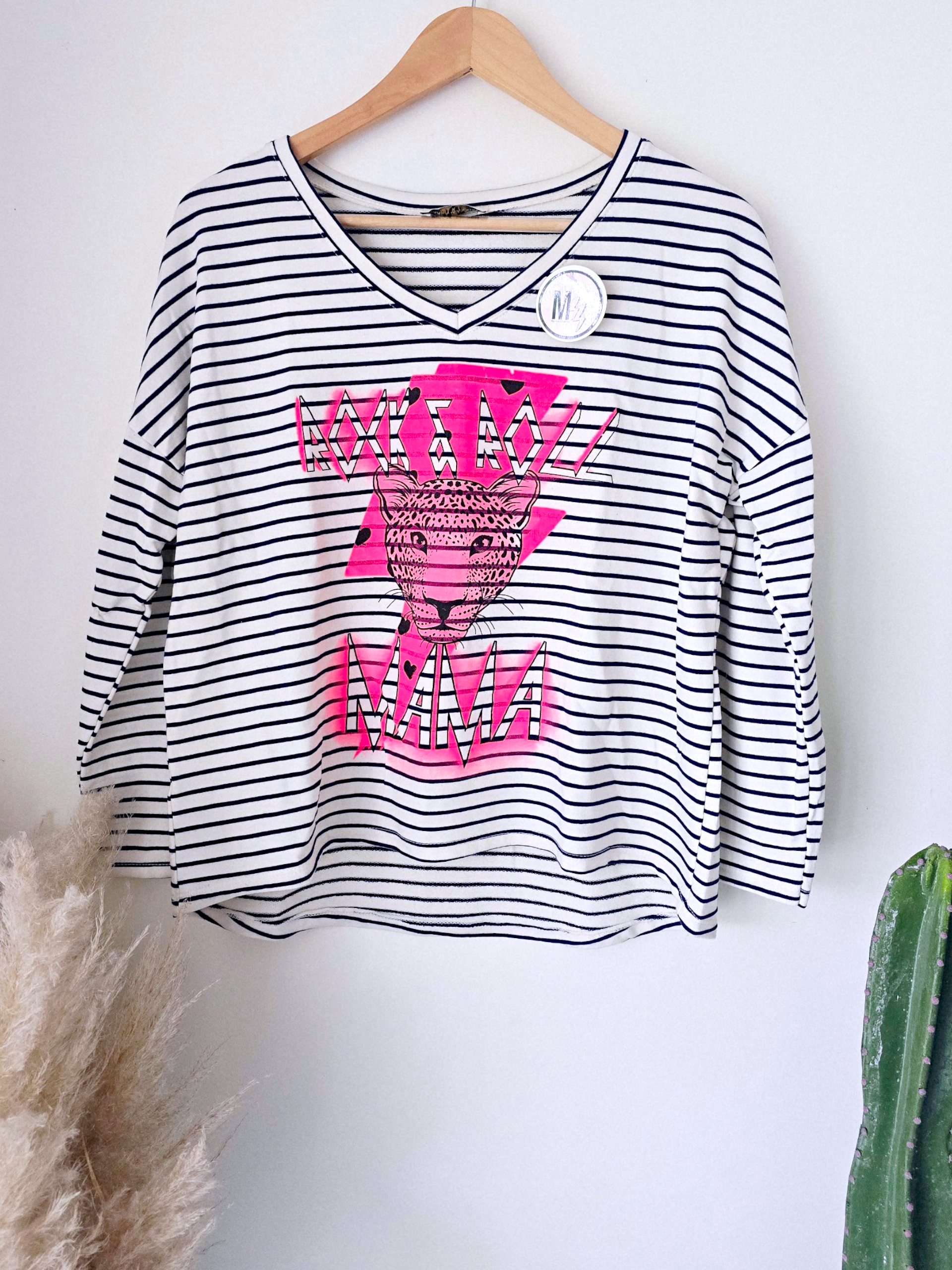 T- shirt marinière Mama rose fluo - 𝐌𝐚𝐫𝐢𝐧𝐚𝟒𝟒𝐟𝐚𝐦𝐢𝐥𝐲