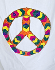 T-shirt blanc muni de perles multicolores peace n'love - 𝐌𝐚𝐫𝐢𝐧𝐚𝟒𝟒𝐟𝐚𝐦𝐢𝐥𝐲