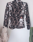 Veste cintrée à imprimé skull - 𝐌𝐚𝐫𝐢𝐧𝐚𝟒𝟒𝐟𝐚𝐦𝐢𝐥𝐲