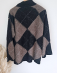 Pull tunique en damier marron taupe - 𝐌𝐚𝐫𝐢𝐧𝐚𝟒𝟒𝐟𝐚𝐦𝐢𝐥𝐲