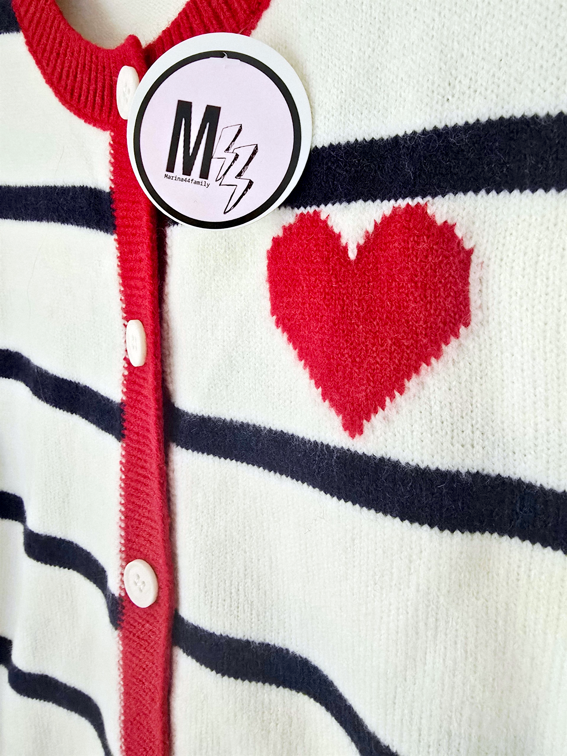 Cardigan amour marinière - 𝐌𝐚𝐫𝐢𝐧𝐚𝟒𝟒𝐟𝐚𝐦𝐢𝐥𝐲