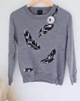 Pull gris plumes camouflage - 𝐌𝐚𝐫𝐢𝐧𝐚𝟒𝟒𝐟𝐚𝐦𝐢𝐥𝐲