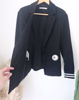 Veste cintrée noire à poignets sweat - 𝐌𝐚𝐫𝐢𝐧𝐚𝟒𝟒𝐟𝐚𝐦𝐢𝐥𝐲