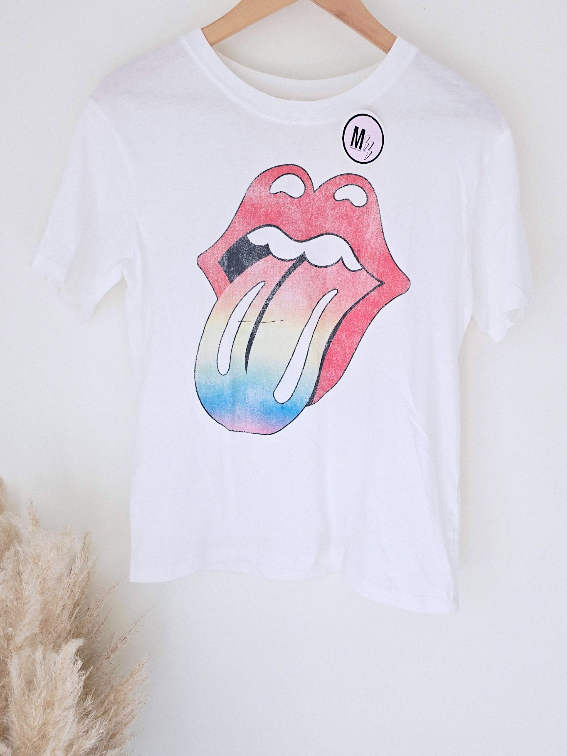 Tee-shirt blanc Rolling Stone - 𝐌𝐚𝐫𝐢𝐧𝐚𝟒𝟒𝐟𝐚𝐦𝐢𝐥𝐲