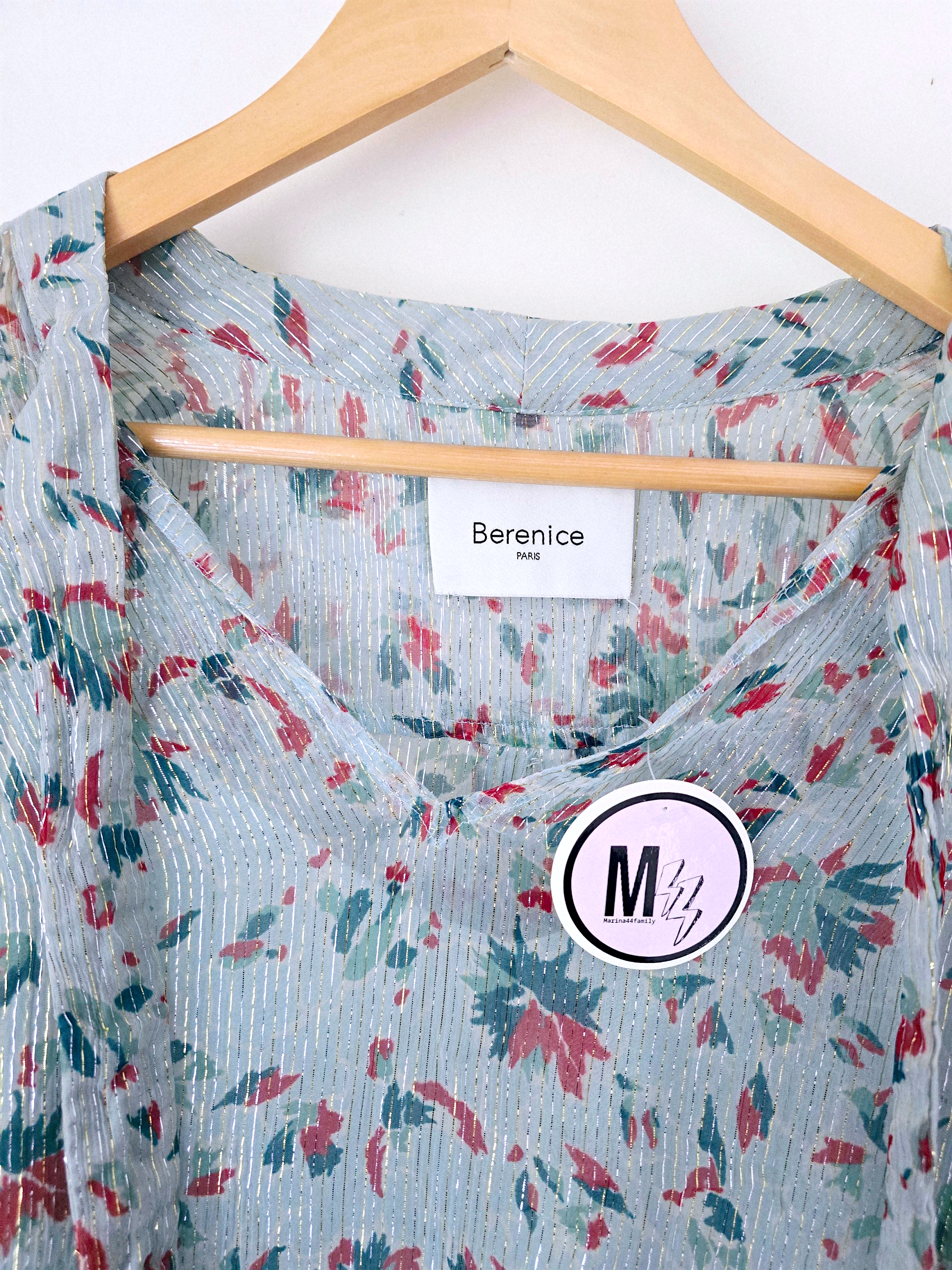 Blouse vert d'eau à imprimé fleuri - 𝐌𝐚𝐫𝐢𝐧𝐚𝟒𝟒𝐟𝐚𝐦𝐢𝐥𝐲