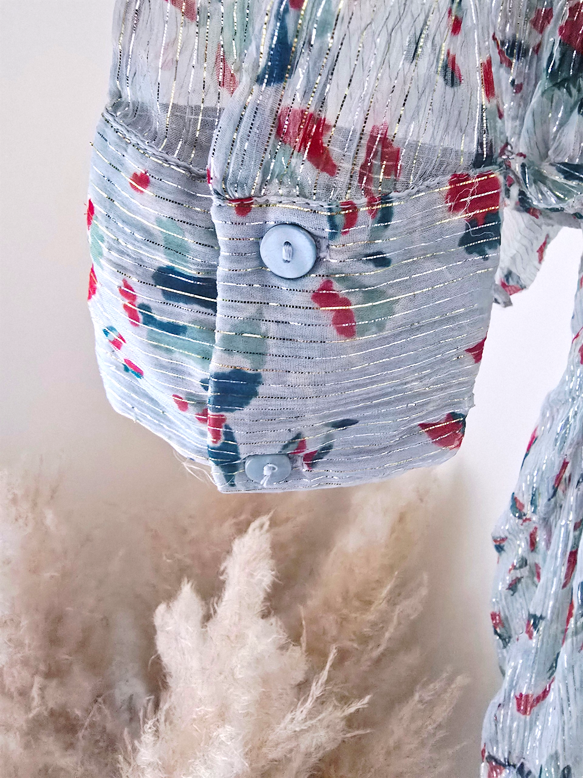 Blouse vert d'eau à imprimé fleuri - 𝐌𝐚𝐫𝐢𝐧𝐚𝟒𝟒𝐟𝐚𝐦𝐢𝐥𝐲