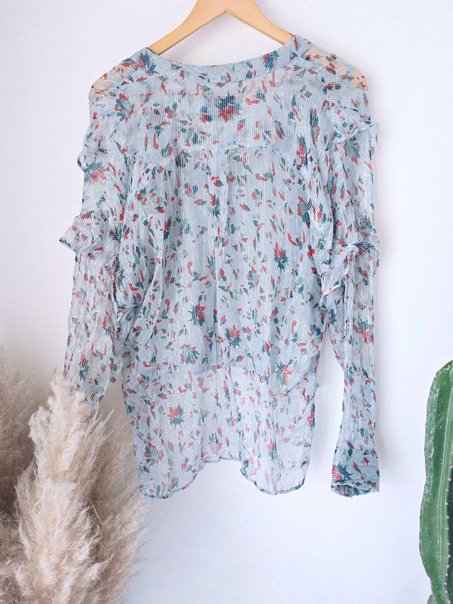 Blouse vert d'eau à imprimé fleuri - 𝐌𝐚𝐫𝐢𝐧𝐚𝟒𝟒𝐟𝐚𝐦𝐢𝐥𝐲