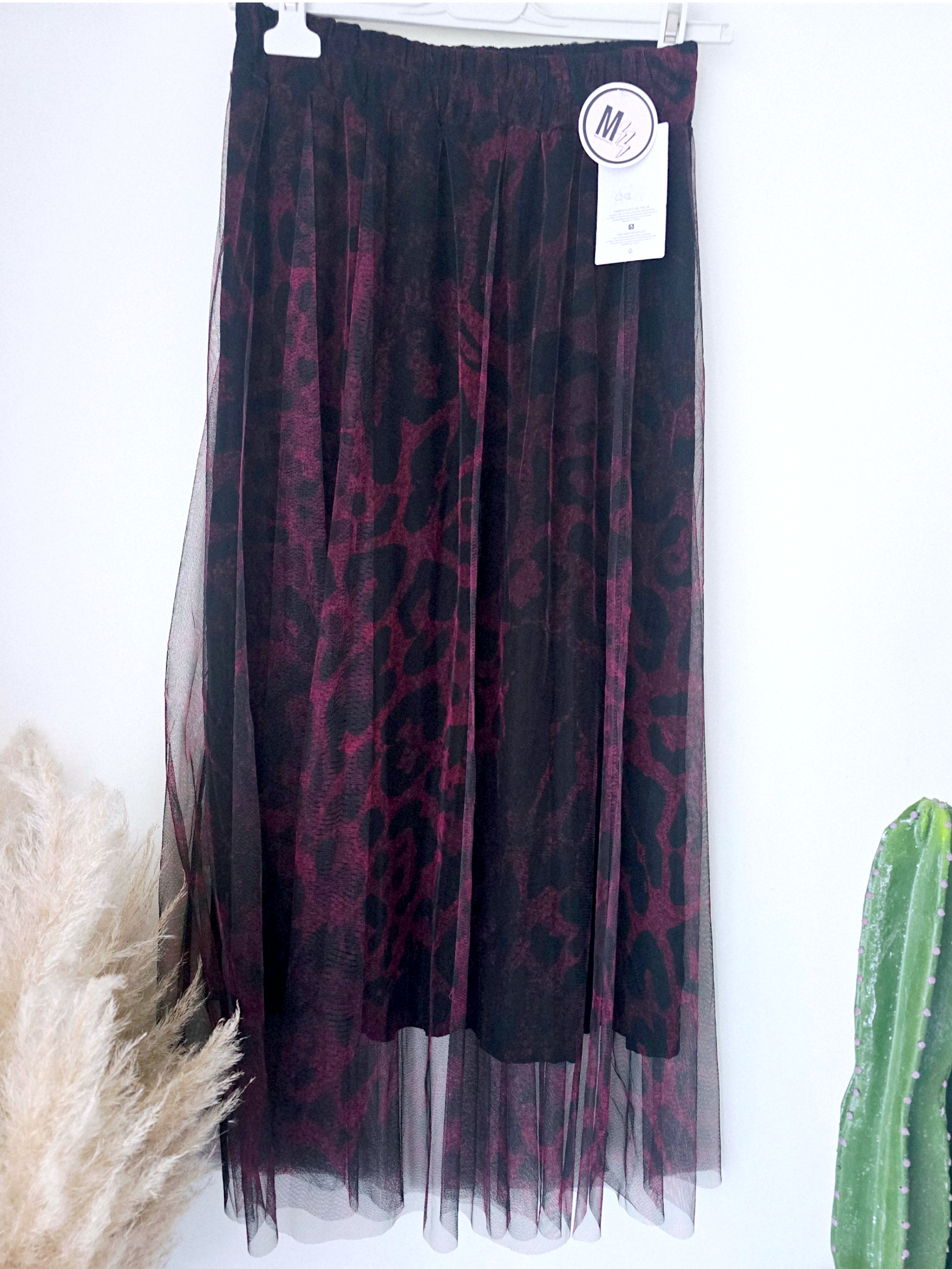 Jupe aubergine imprimé léopard - 𝐌𝐚𝐫𝐢𝐧𝐚𝟒𝟒𝐟𝐚𝐦𝐢𝐥𝐲