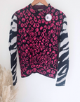 Pull chaud à imprimé léopard rose fuchsia - 𝐌𝐚𝐫𝐢𝐧𝐚𝟒𝟒𝐟𝐚𝐦𝐢𝐥𝐲