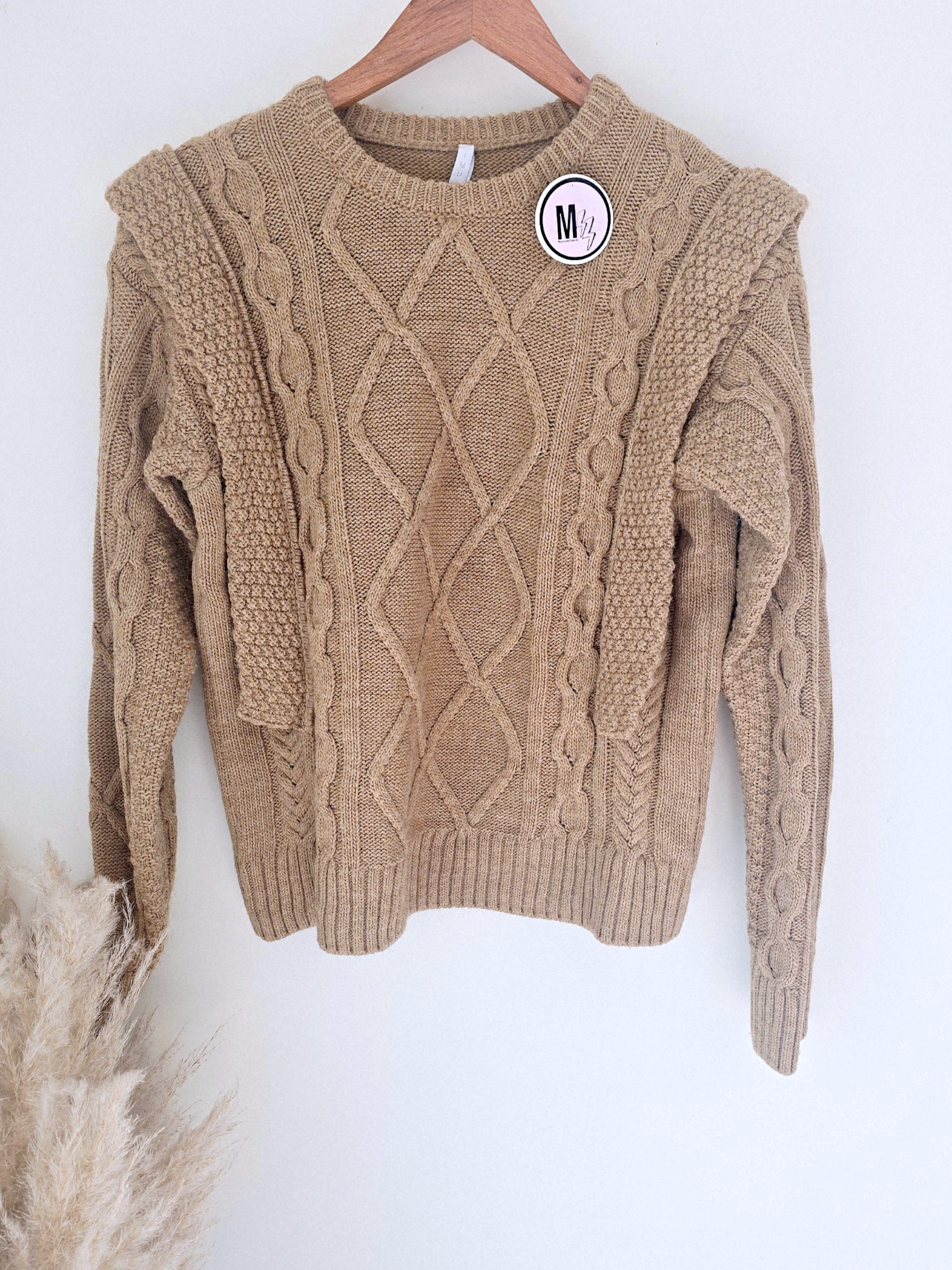 Pull beige foncé à empiècements effet superposition - 𝐌𝐚𝐫𝐢𝐧𝐚𝟒𝟒𝐟𝐚𝐦𝐢𝐥𝐲