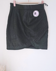 Jupe vert-kaki 100% cuir d'agneau froissé - 𝐌𝐚𝐫𝐢𝐧𝐚𝟒𝟒𝐟𝐚𝐦𝐢𝐥𝐲