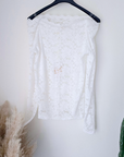 Haut blanc à dentelle - 𝐌𝐚𝐫𝐢𝐧𝐚𝟒𝟒𝐟𝐚𝐦𝐢𝐥𝐲