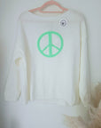 Pull blanc peace & love vert fluo - 𝐌𝐚𝐫𝐢𝐧𝐚𝟒𝟒𝐟𝐚𝐦𝐢𝐥𝐲