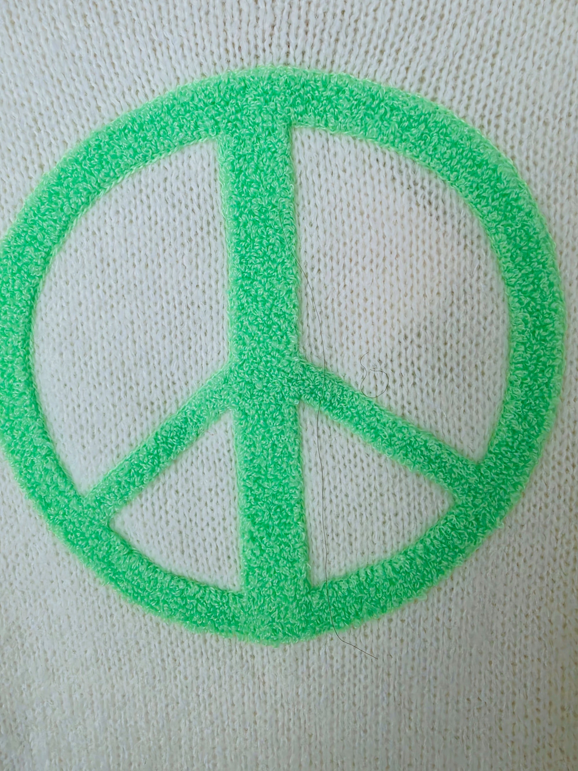 Pull blanc peace &amp; love vert fluo - 𝐌𝐚𝐫𝐢𝐧𝐚𝟒𝟒𝐟𝐚𝐦𝐢𝐥𝐲