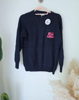 Pull bleu marine à inscriptions - 𝐌𝐚𝐫𝐢𝐧𝐚𝟒𝟒𝐟𝐚𝐦𝐢𝐥𝐲