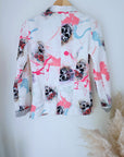 Veste blanche cintrée à imprimé skull - 𝐌𝐚𝐫𝐢𝐧𝐚𝟒𝟒𝐟𝐚𝐦𝐢𝐥𝐲