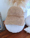 Casquette ajourée beige avec fils mettalisé doré - 𝐌𝐚𝐫𝐢𝐧𝐚𝟒𝟒𝐟𝐚𝐦𝐢𝐥𝐲