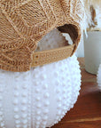 Casquette ajourée beige avec fils mettalisé doré - 𝐌𝐚𝐫𝐢𝐧𝐚𝟒𝟒𝐟𝐚𝐦𝐢𝐥𝐲