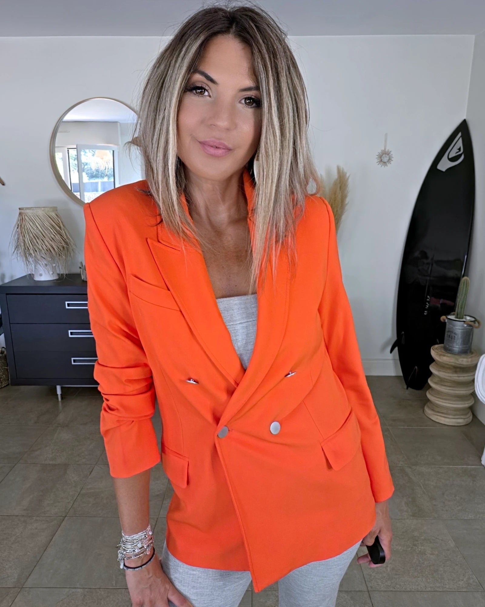 Veste orange sanguine