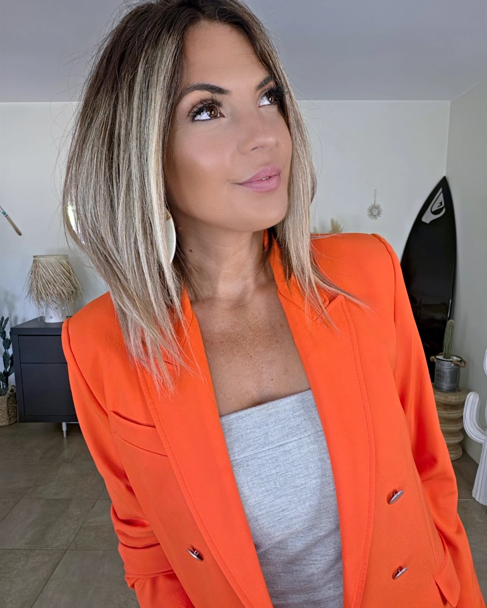 Veste orange sanguine