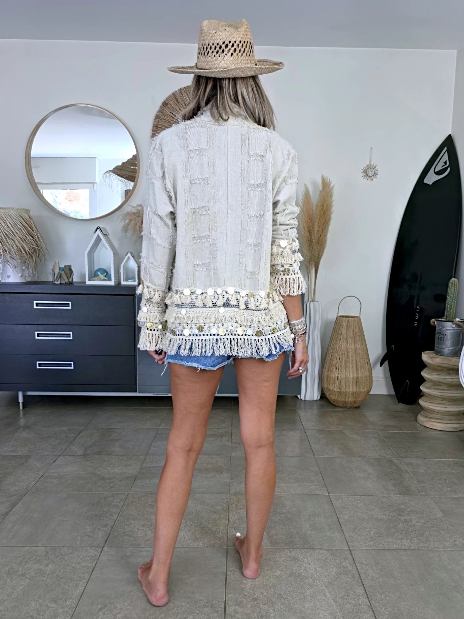 Veste beige en maille