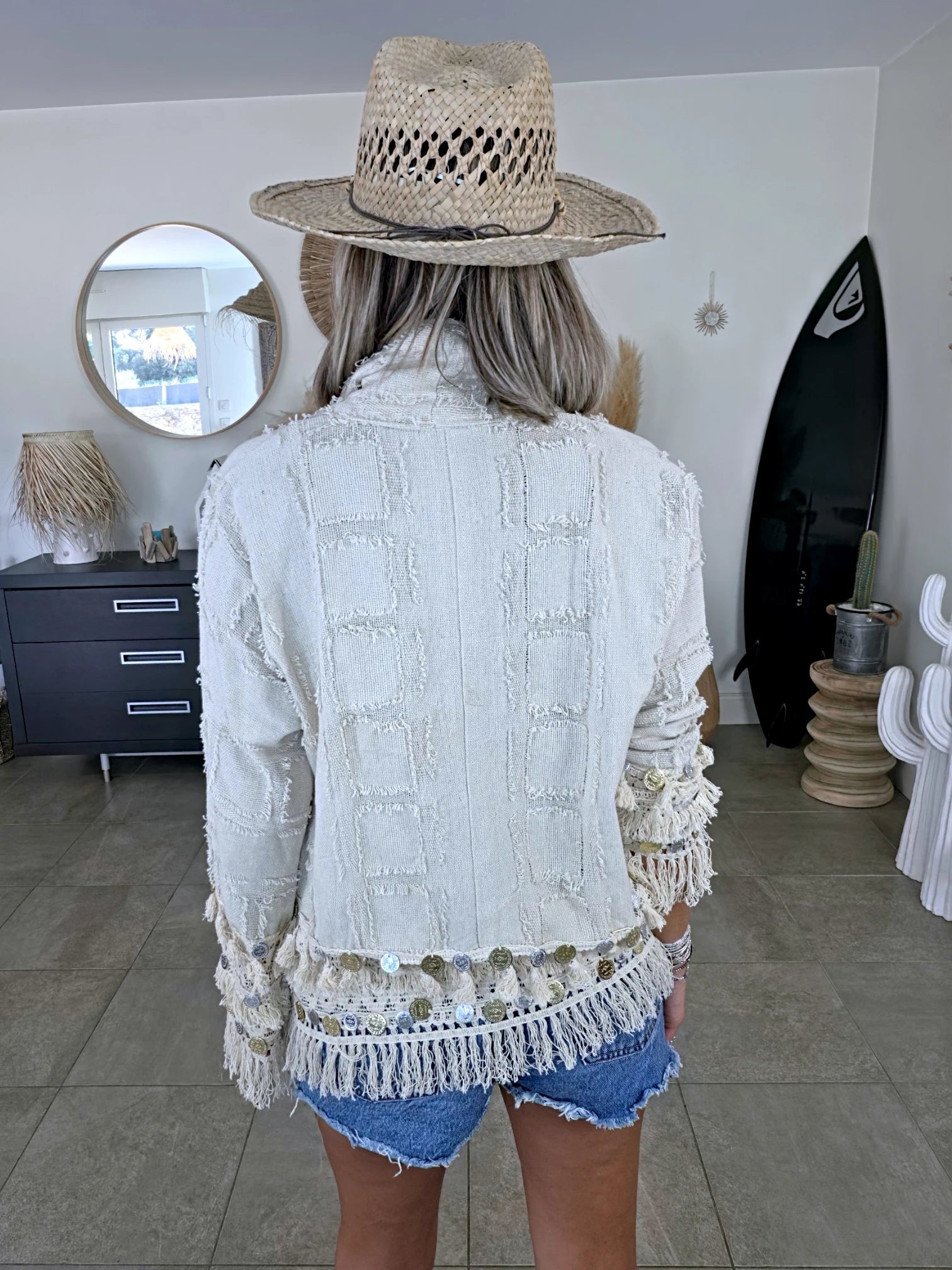 Veste beige en maille