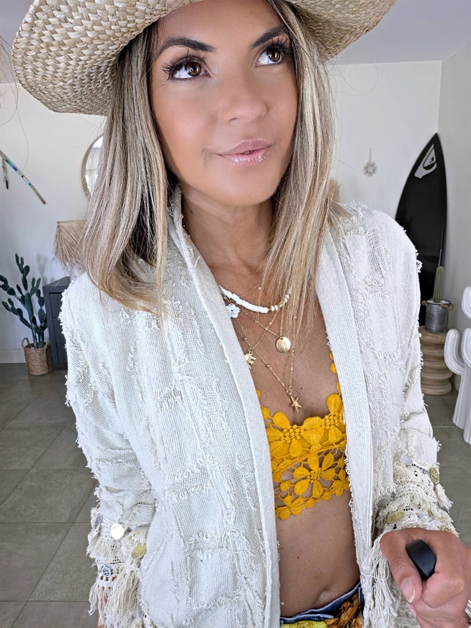 Veste beige en maille