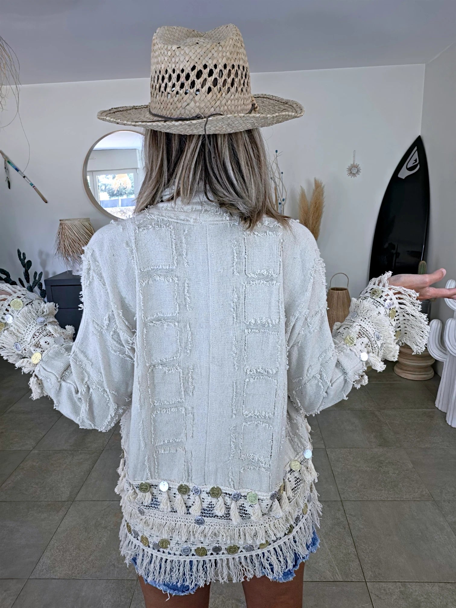 Veste beige en maille