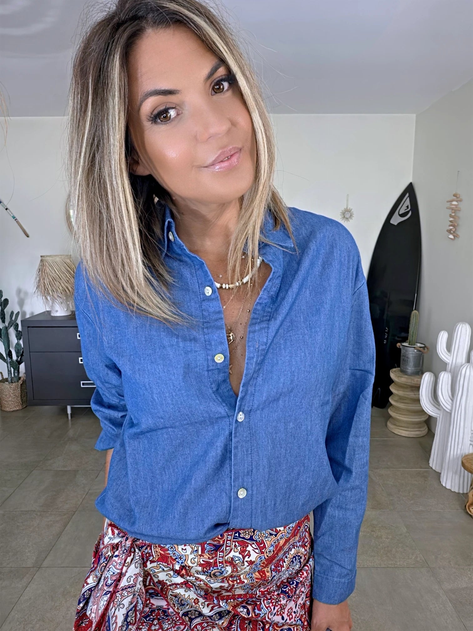 Chemise bleue amour