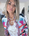 Cardigan à imprimé éthnique