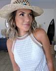 Robe blanche ajourée