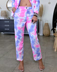 Ensemble veste + pantalon tie and dye